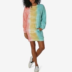 Ultra Flirt Juniors' Tie-Dyed Sweatshirt Dress